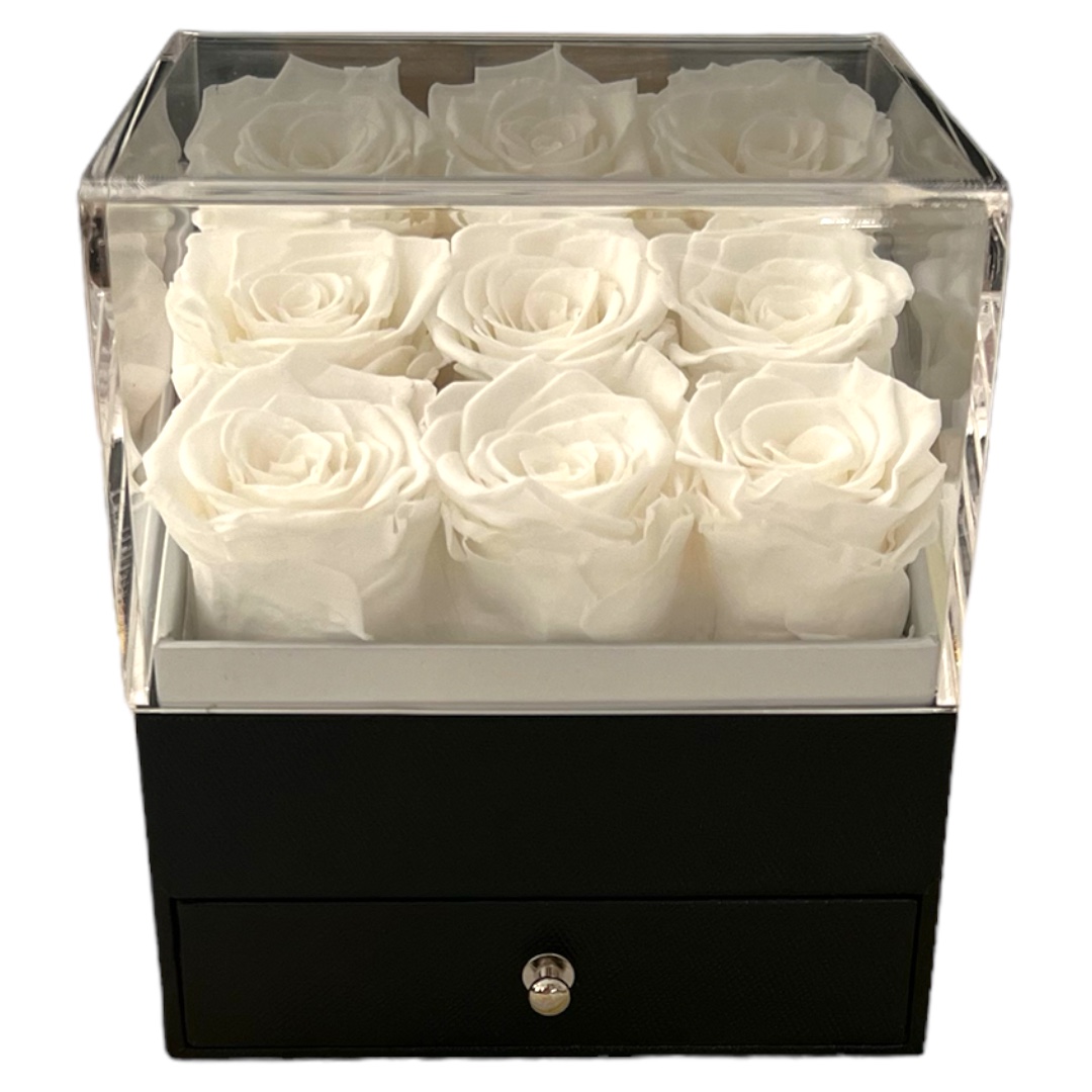 Eckig Box | Acryl | L | Rosen Weiss - Image 2
