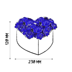 Herz Box | Weiss | L | Rosen Königsblau - Image 3