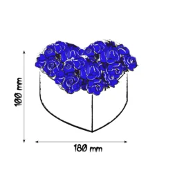 Herz Box | Schwarz | M | Rosen Königsblau - Image 3