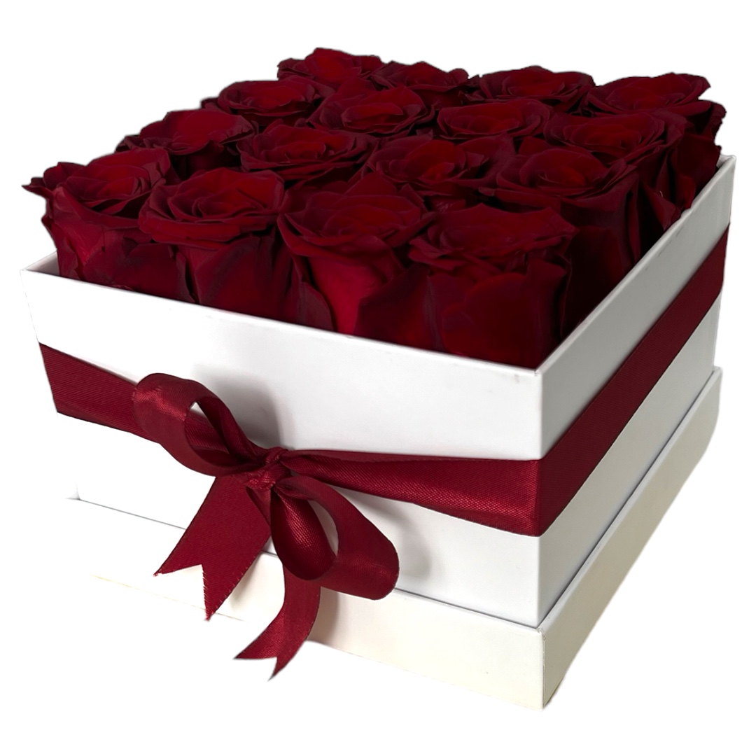 Eckig Box| Weiss | L | Rosen Rotwein