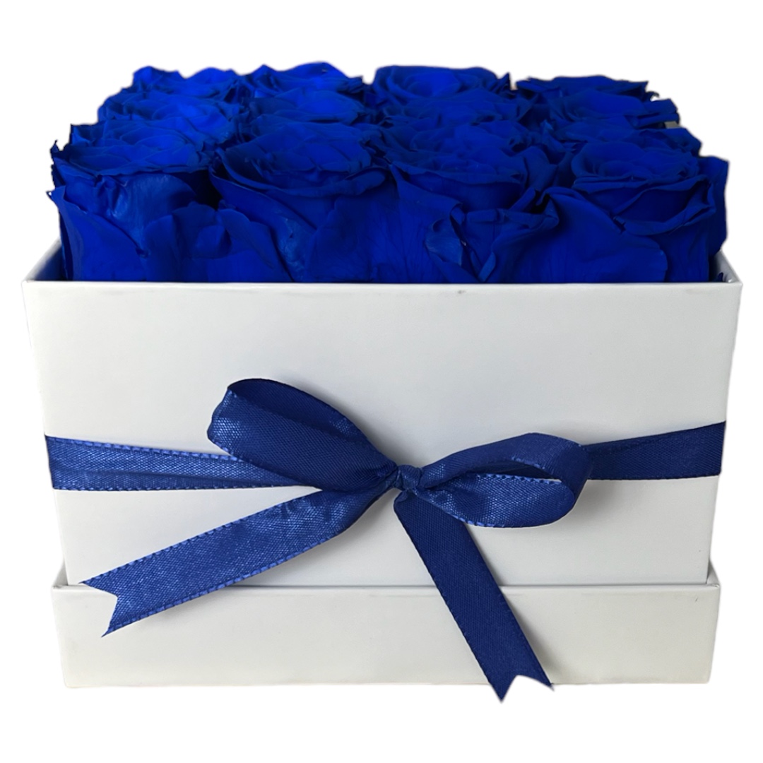 Eckig Box| Weiss | L | Rosen Königsblau - Image 2