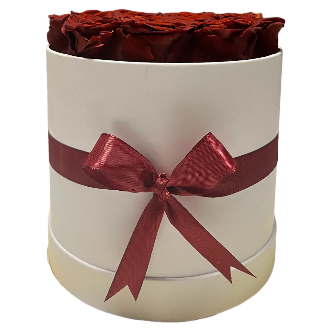 Rund Box | Weiss | M | Rosen Dunkelrot - Image 2