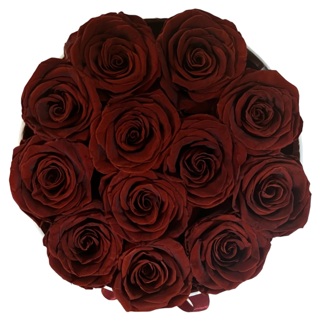 Rund Box | Weiss | M | Rosen Dunkelrot - Image 3