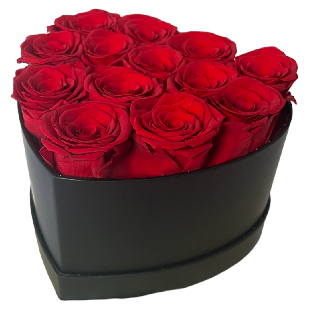 Herz Box | Schwarz | M | Rosen Rot