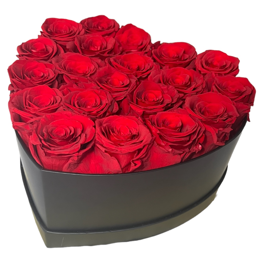Herz Box | Schwarz | L | Rosen Rot