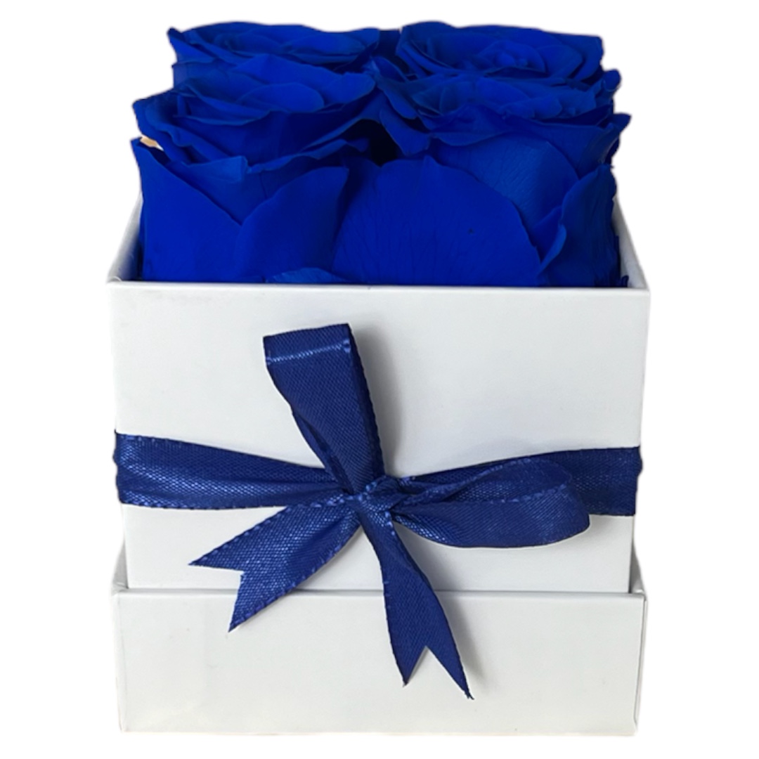 Eckig Box | Weiss | S | Rosen Königsblau - Image 2